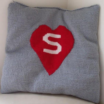 Cable Pillow with Heart