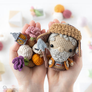4-in-1 halloween night crochet pattern graveyard amigurumi tutorial mini kingdom DIY raven spider zombie howto digital PDF file by AradiyaToys (Olka Novytska)