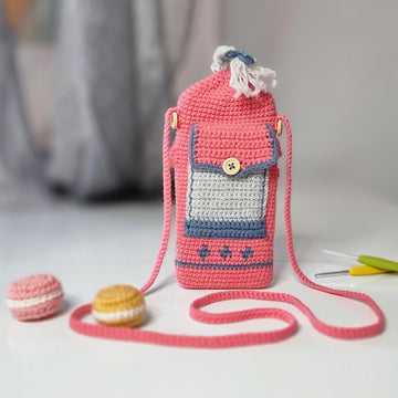 Funny monster small phone pouch crossbody bag crochet pattern T41