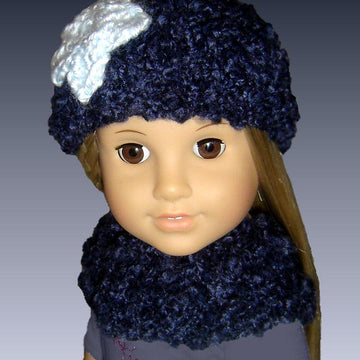 Knitting Pattern. Fits 18 inch, American Girl, Hat and Neck Warmer 102