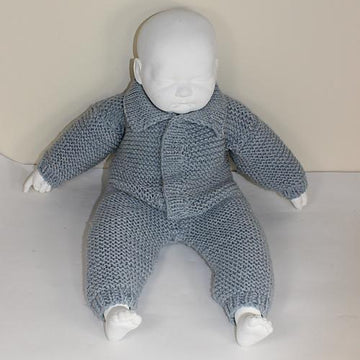 Baby Aran Simple Garter Stitch  Collar Onesie