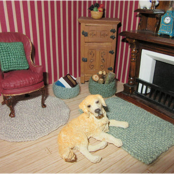 1:12th scale knit rugs & baskets