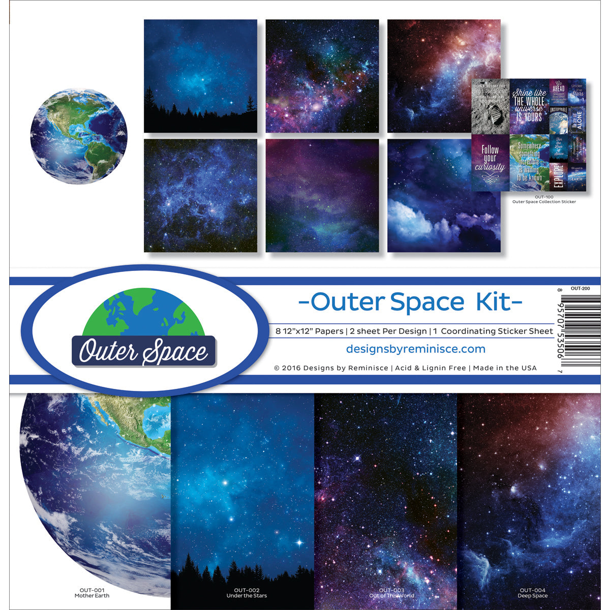 Reminisce Collection Kit 12"X12" - Outer Space