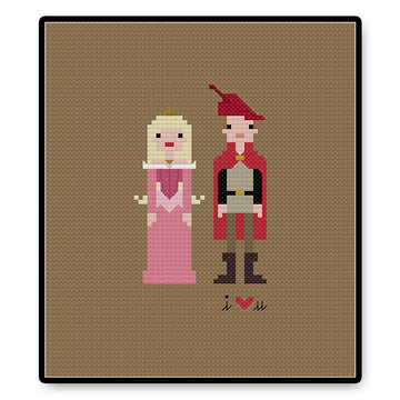 Aurora and Prince Phillip In Love Ball Gown - PDF Cross Stitch Pattern