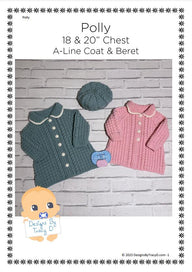 Polly Baby A-line coat and beret 0-9mths