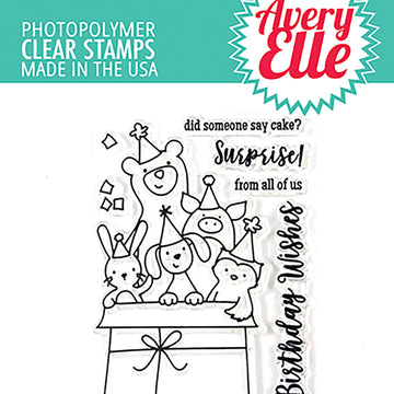 Avery Elle Clear Stamp Set 4"X3" - Critter Crew