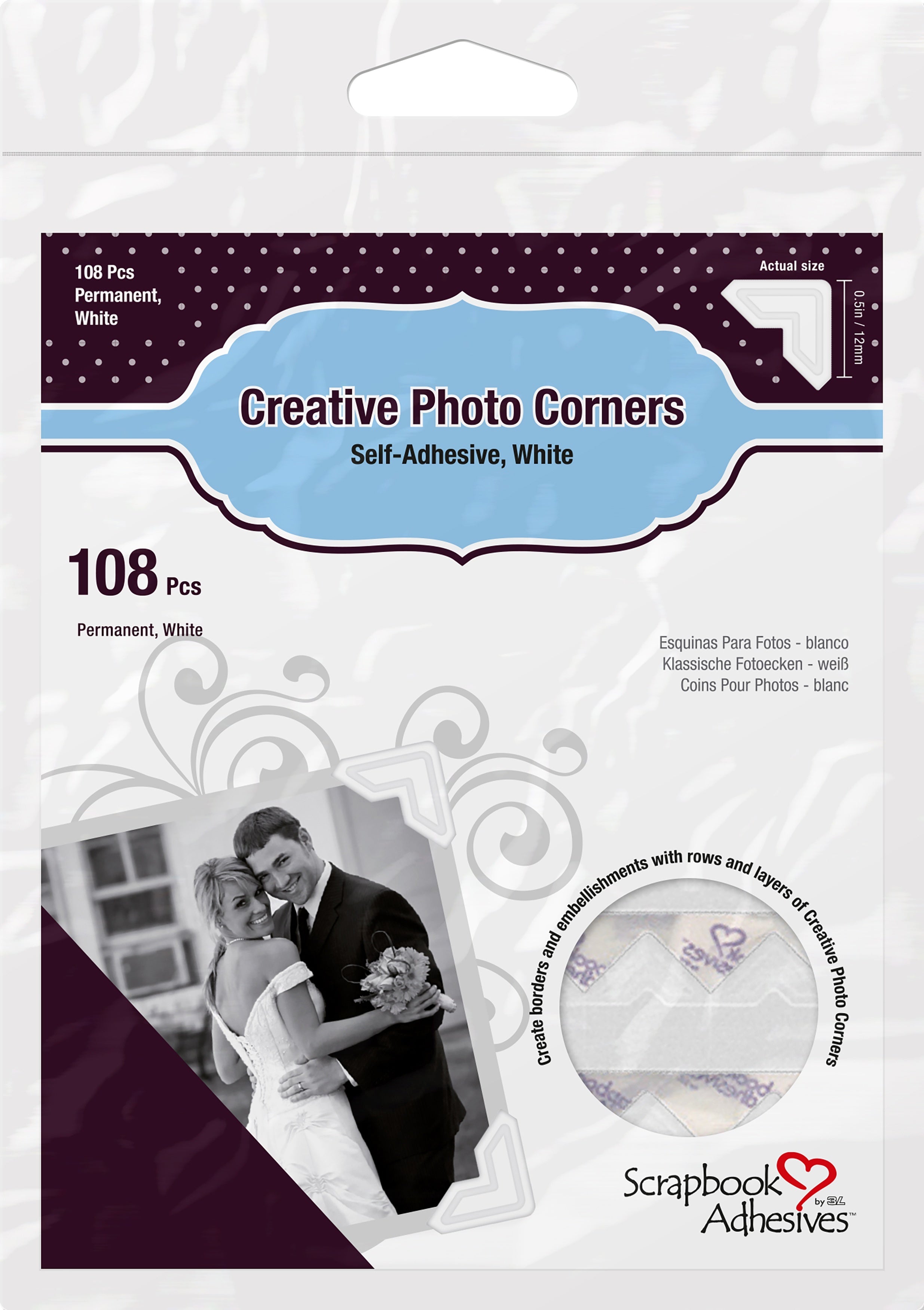 ODDITIES Scrapbook Adhesives Paper Photo Corners Self Adhesive