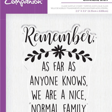 Crafter's Companion Clear Acrylic Quirky Stamp 2.5"X3.5" - Remember