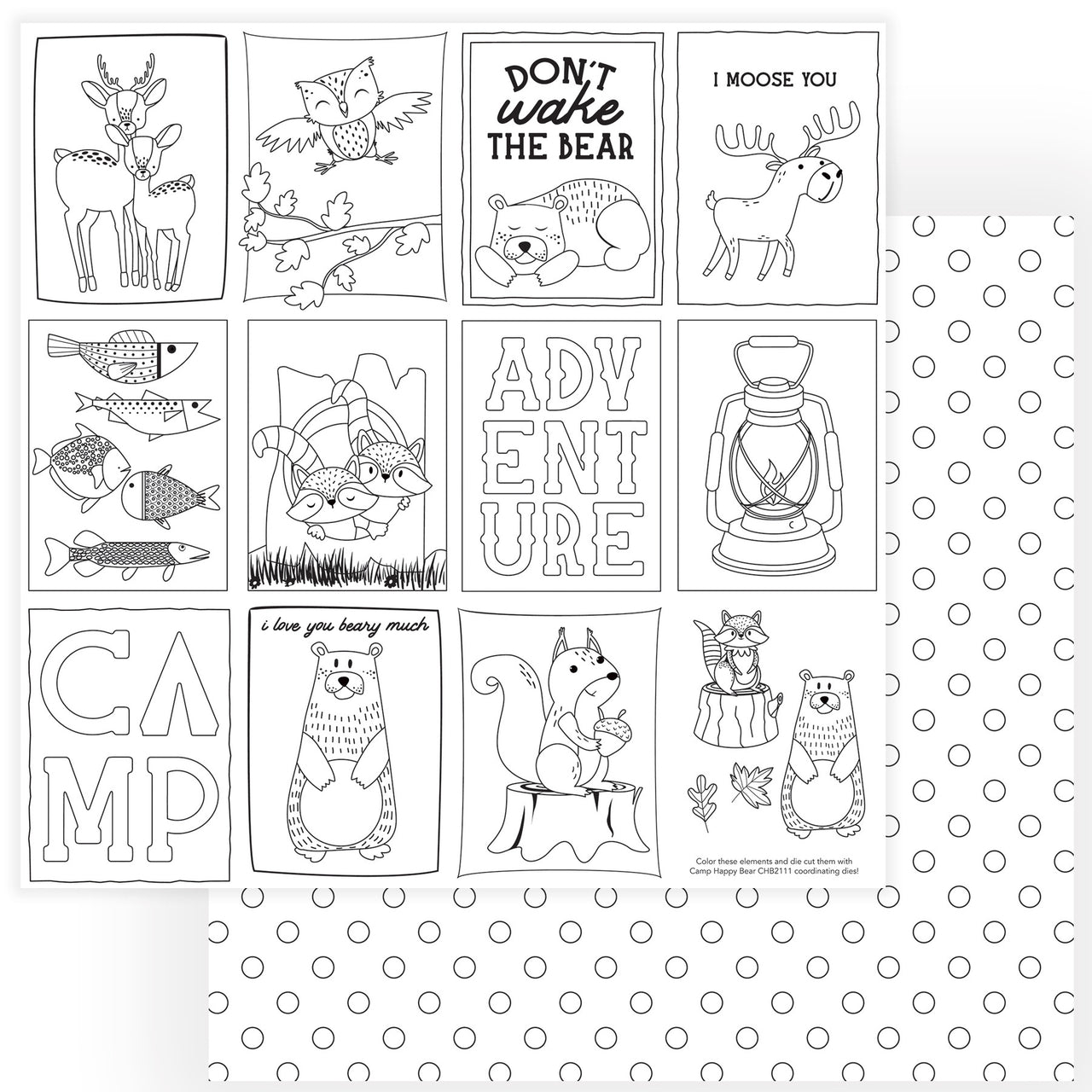 Photoplay Paper Camp Happy Bear Double-Sided Cardstock 12"X12" 25/Pkg - Color Me