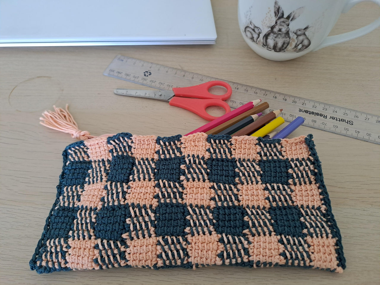 Gingham Pencil Case