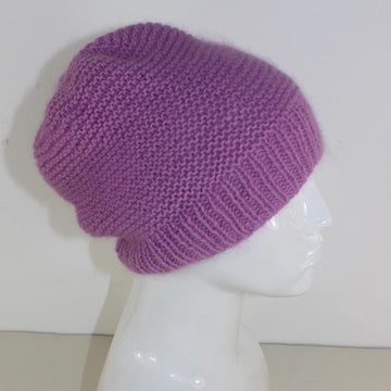 Fluffy Garter Stitch Slouch Hat
