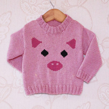 Intarsia - Pig Face Chart - Childrens Sweater