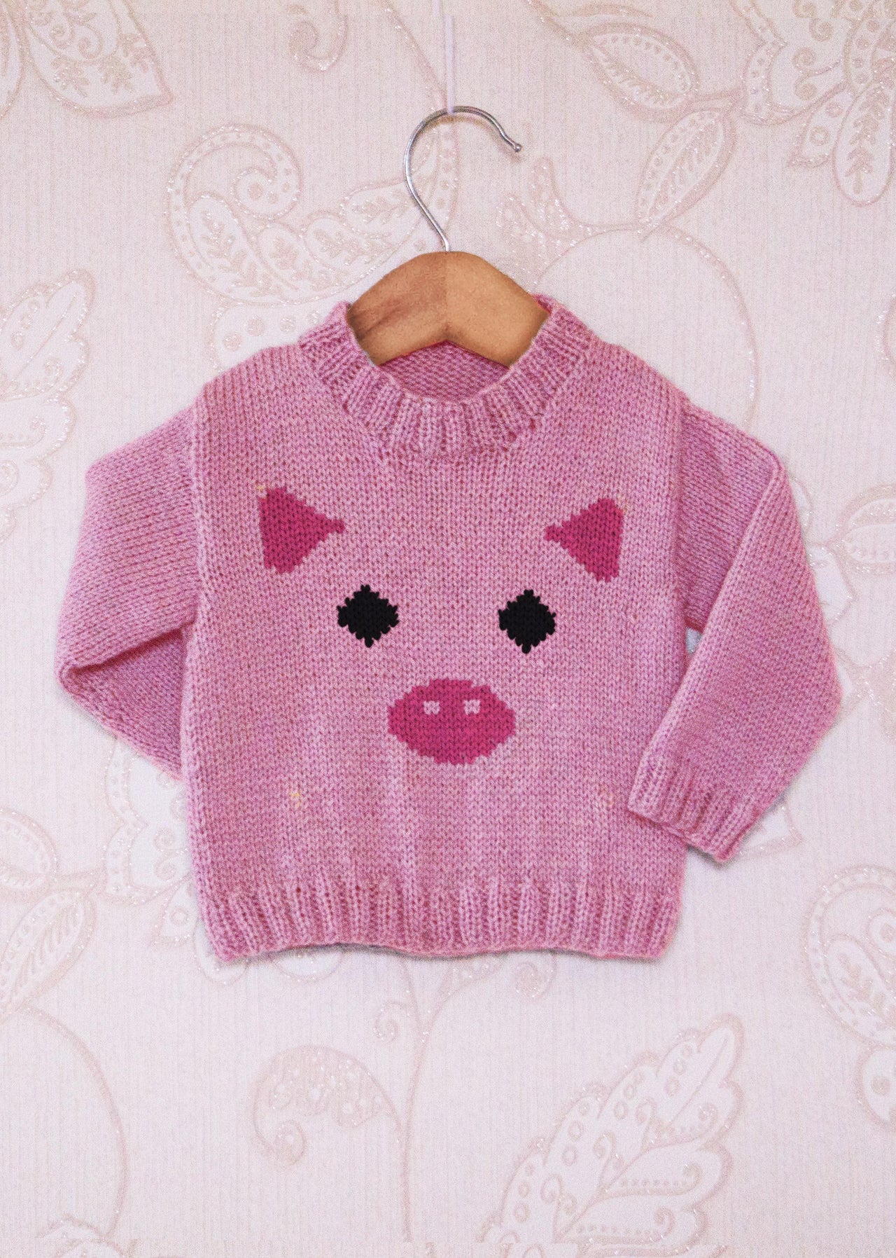 Intarsia - Pig Face Chart - Childrens Sweater