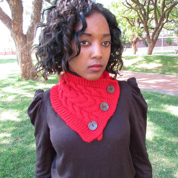 Strawberry Cabled Neckwarmer