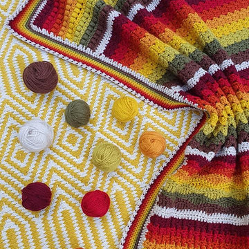 Cosy Autumn Rainbow Blanket
