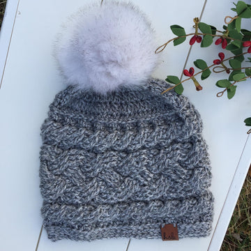 Sideways Crochet Cable Beanie