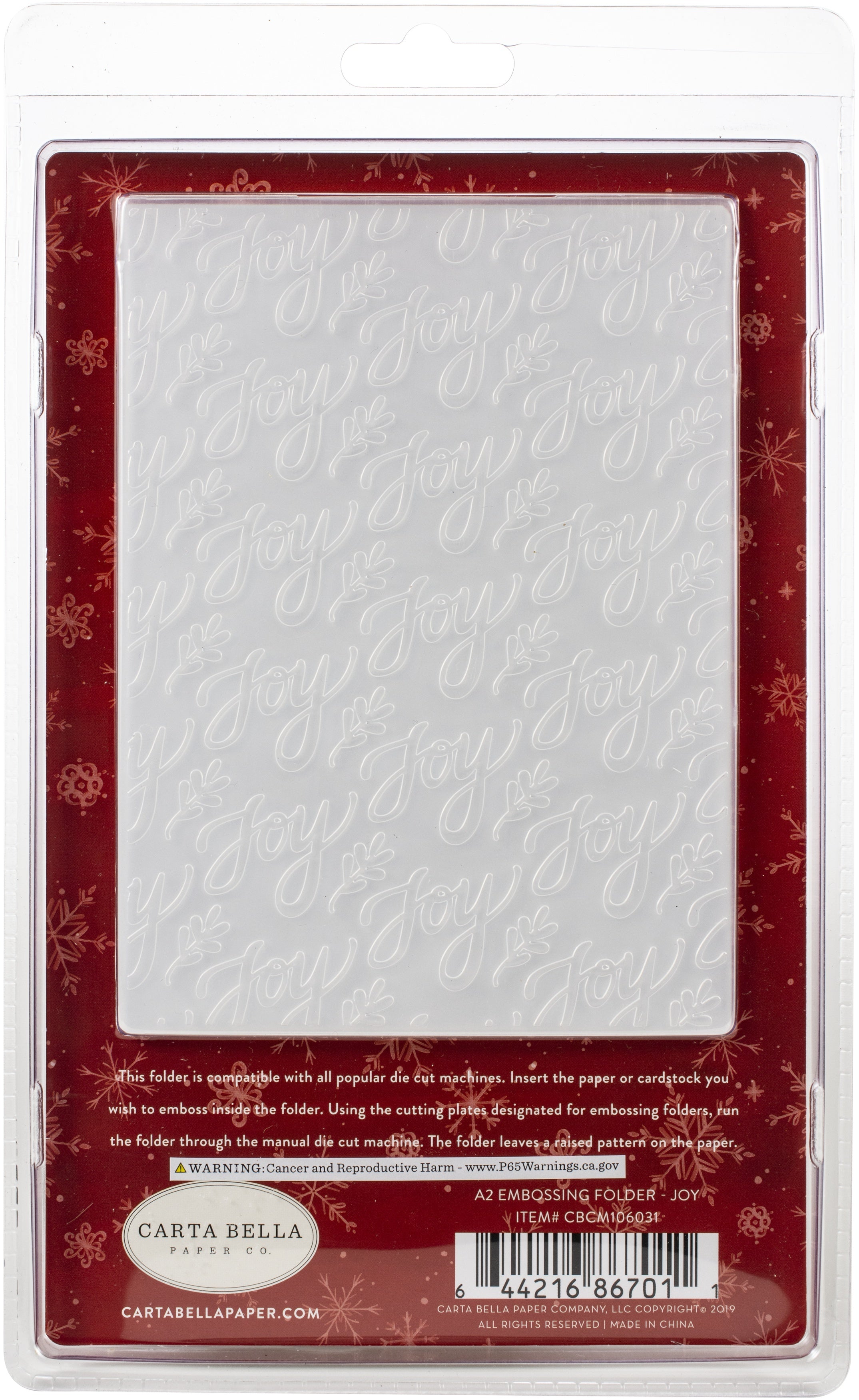 Echo Park Paper Carta Bella Embossing Folder A2 - Joy
