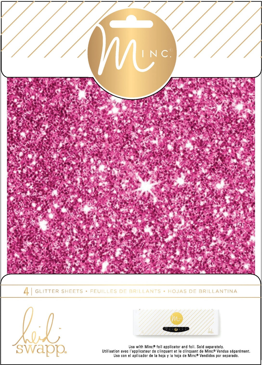 American Crafts Heidi Swapp Minc Glitter Sheets 6"X8" 4/Pkg - Pink