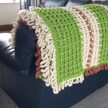 Waffle stitch throw