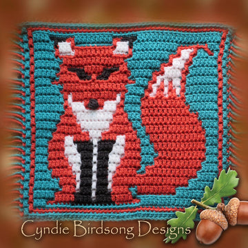 Woodland Mosaic Crochet Square - Fluffy Fox