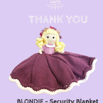 Knit Princess Security Blanket. Blondie Doll.