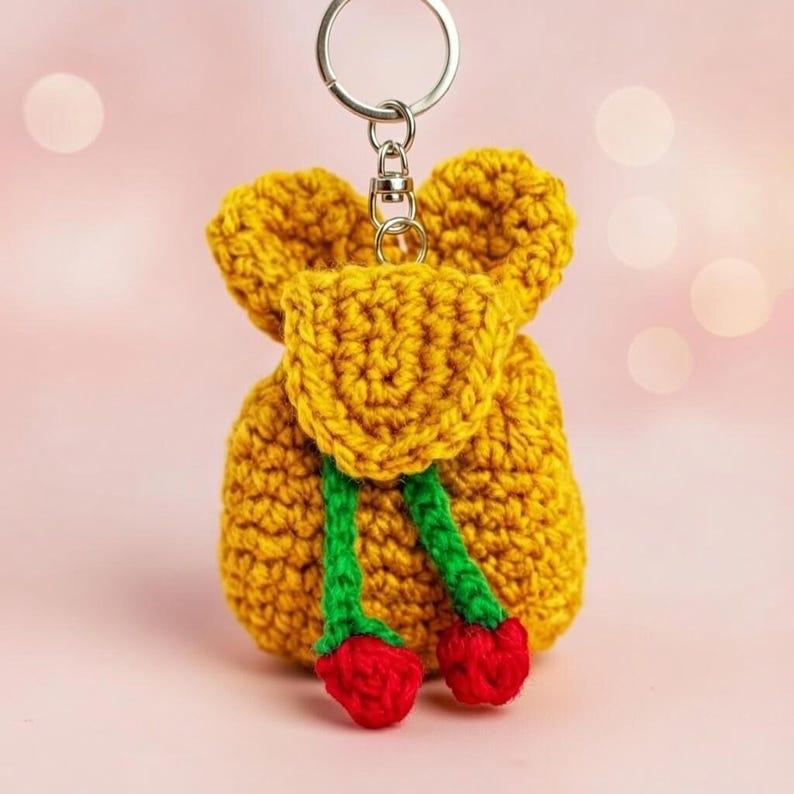 Crochet Mini Backpack Keychain Pattern PDF – Bag Charm DIY – Easy Crochet Keyring + Video Tutorial