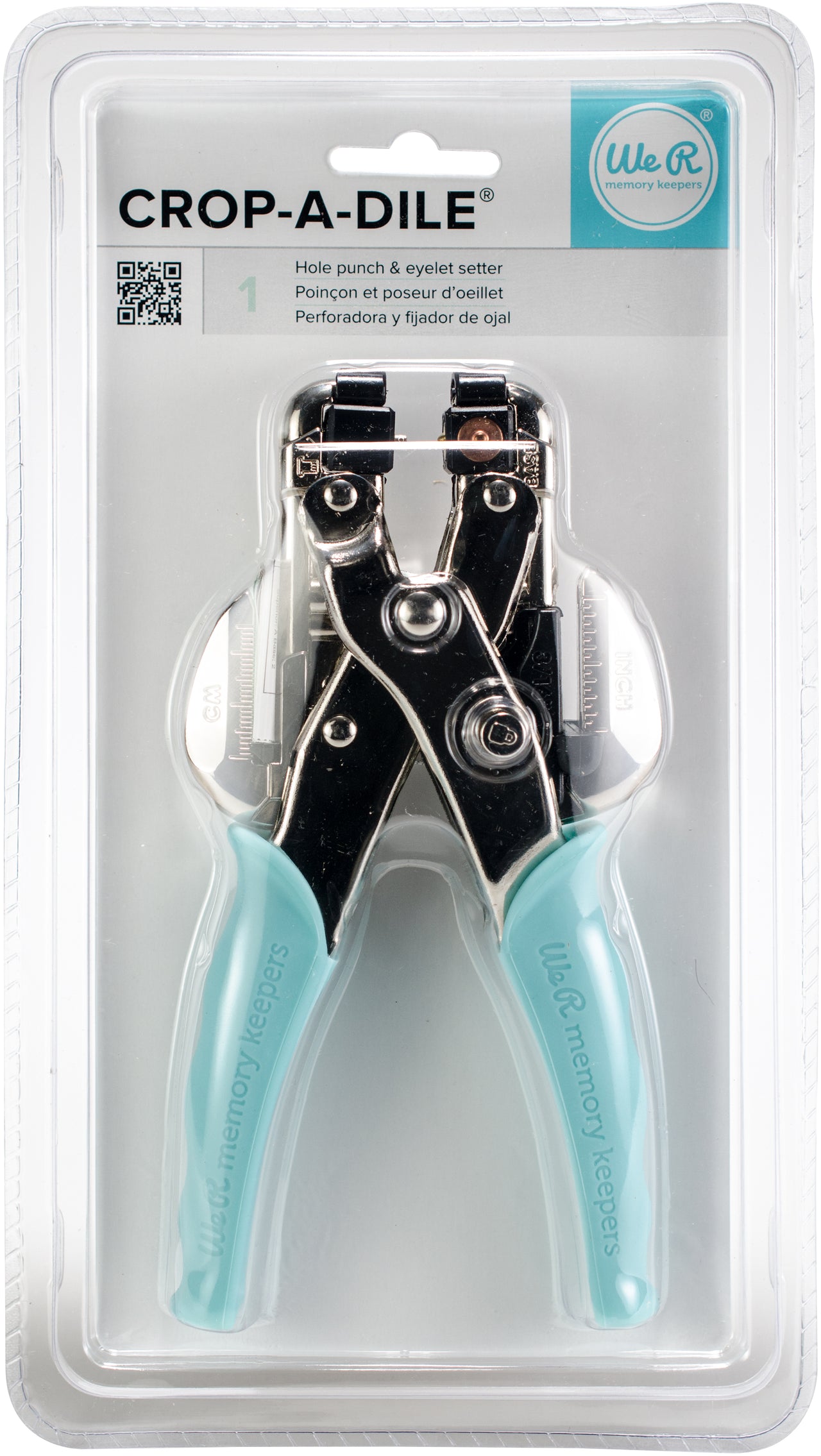 We R Memory Keepers Crop-A-Dile Hole Punch & Eyelet Setter - Aqua