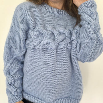 Sideways Cable Crewneck