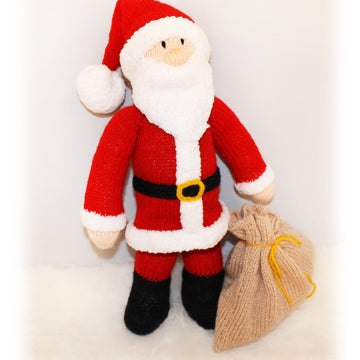 Santa Claus (with two toys in his bag) Knitting Pattern / Father Christmas Knitting Pattern