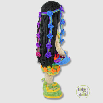 24 inch crochet doll pattern PDF, XL amigurumi doll, Elena