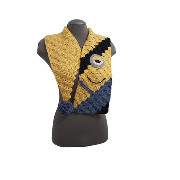 Yellow Blue Cartoon Scarf C2C