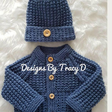 Gwyn Baby Cardigan, Hat & Booties knitting pattern in 2 sizes 0-3mth & 6-12mth