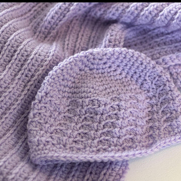 Ribbed Baby Blanket and Hat