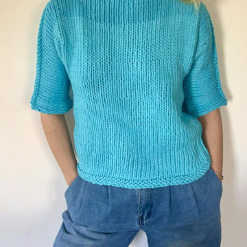 Cotton sweater Turquoise