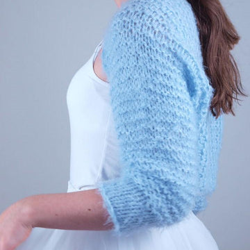 Bolero Flower cozy with 3/4 sleeves