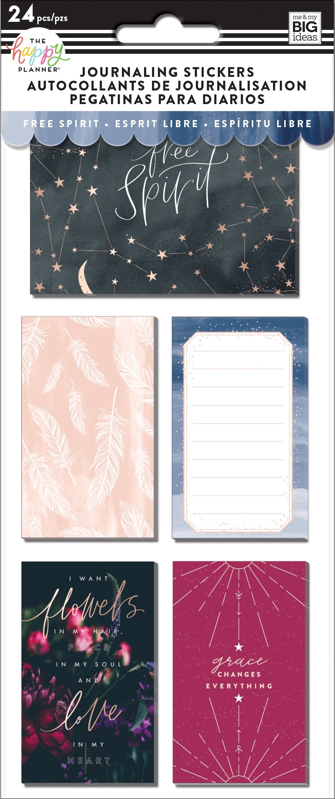 Happy Planner Medium Flip Stickers 5/Sheets - Boho, 24/Pkg