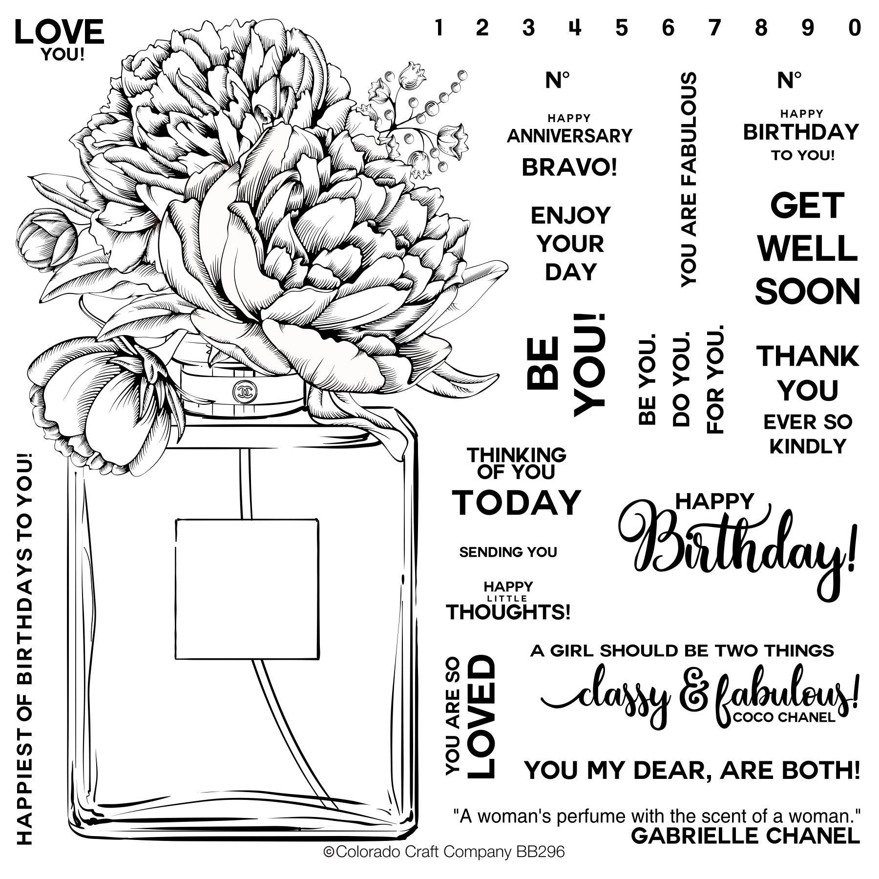 Colorado Craft Company Clear Stamps 6"X6" - Perfume Bouquet-Big & Bold