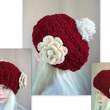 709 CHUNKY PEBBLE STITCH SLOUCHY HAT