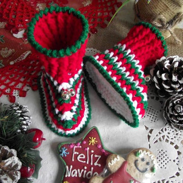 Christmas Baby Booties