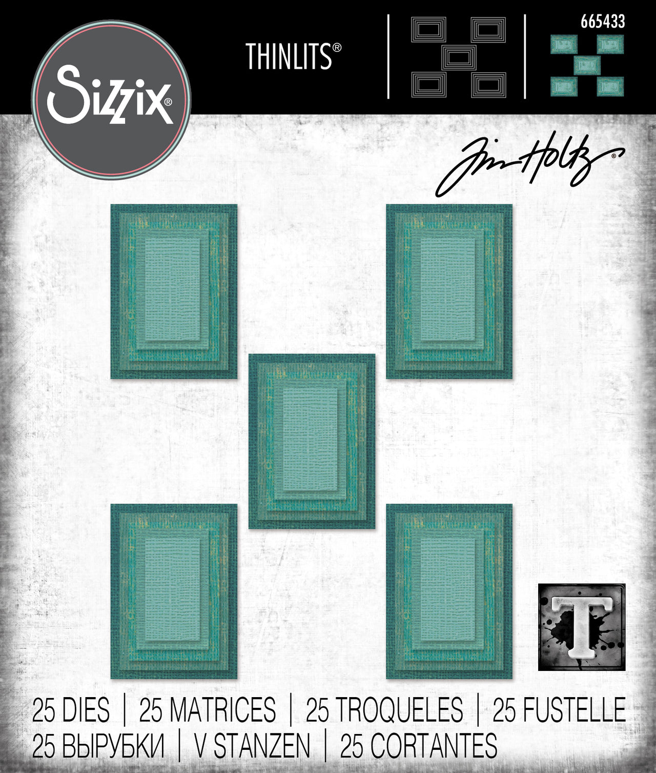 Sizzix Thinlits Die Set 25PK - Stacked Tiles, Rectangles