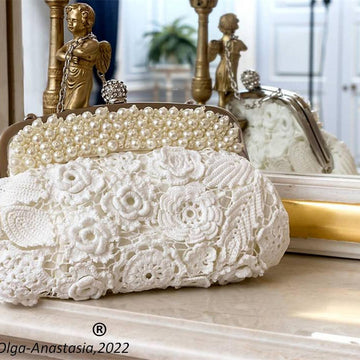 Irish lace bridal handbag