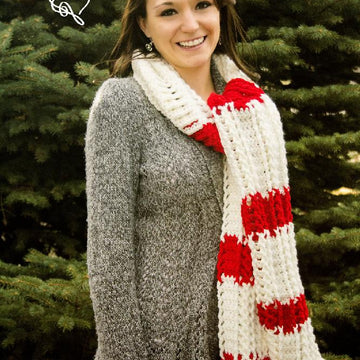 Candy Cane Cable Scarf