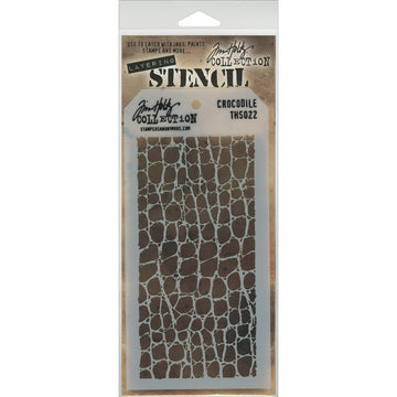 Stampers Anonymous Tim Holtz Layered Stencil 4.125"X8.5" - Crocodile