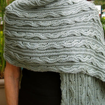 Warm Brioche Cabled Stole