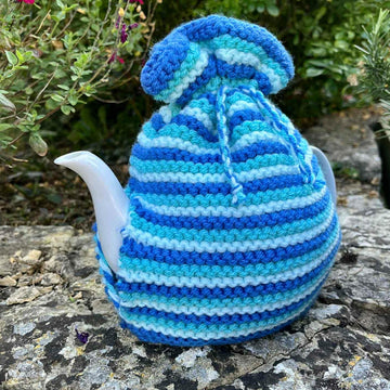 Ocean Blue 4 Cup Teapot Cosy Knitting Pattern