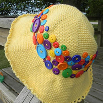 Crochet Summer Hat for a Girl “Loads of Buttons”.
