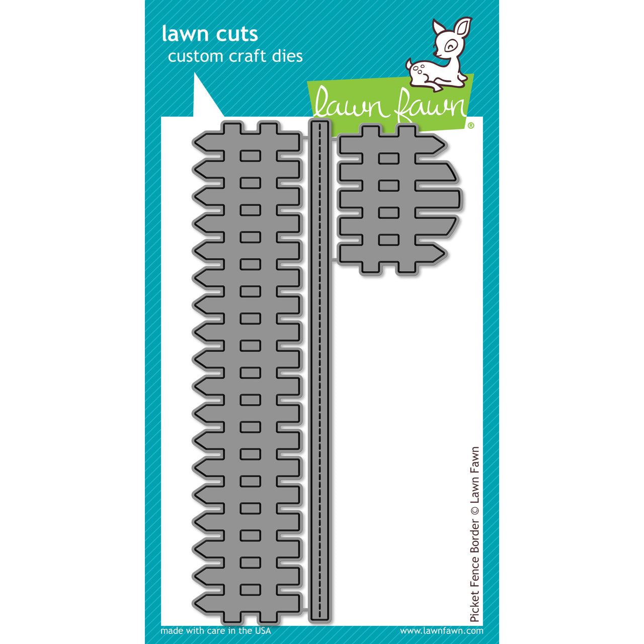 Lawn Fawn Lawn Cuts Custom Craft Border Die - Picket Fence, 6"