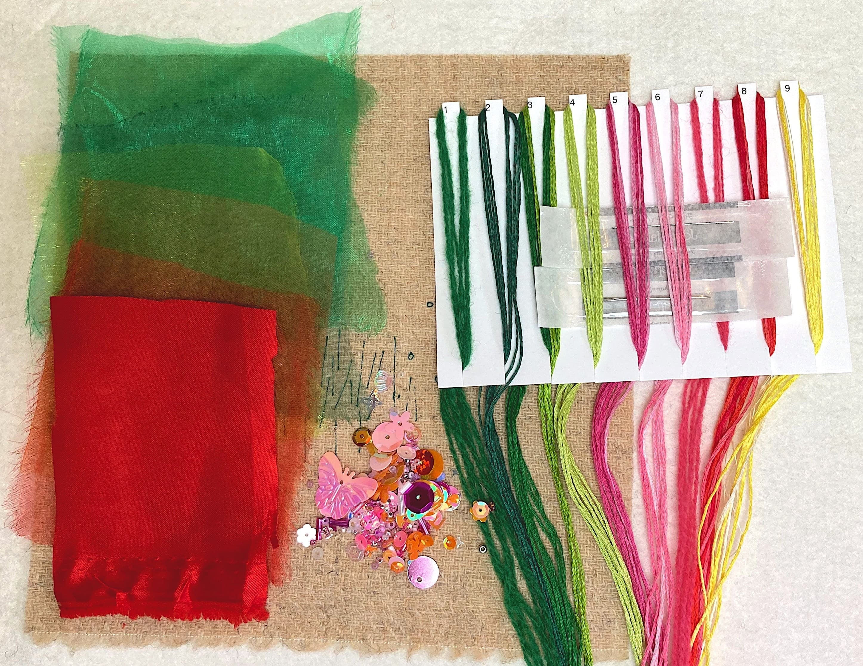 Rowandean Pinks and Poppies Embroidery Kit
