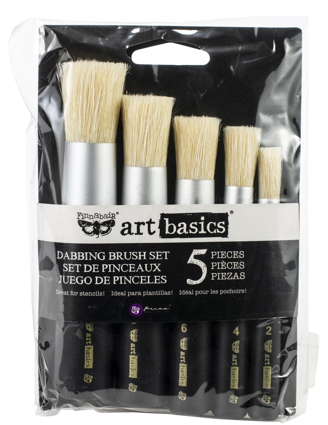 Prima Marketing Finnabair Art Basics Dabbing Brush Set 5/Pkg - 5 Sizes