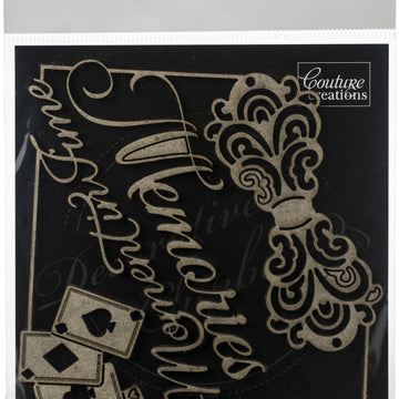 Artdeco Creations Couture Creations Gentlemans Emporium Chipboard 4/Pkg - Moments & Memories